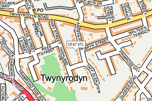 CF47 0TL map - OS OpenMap – Local (Ordnance Survey)