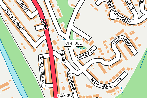 CF47 0UE map - OS OpenMap – Local (Ordnance Survey)