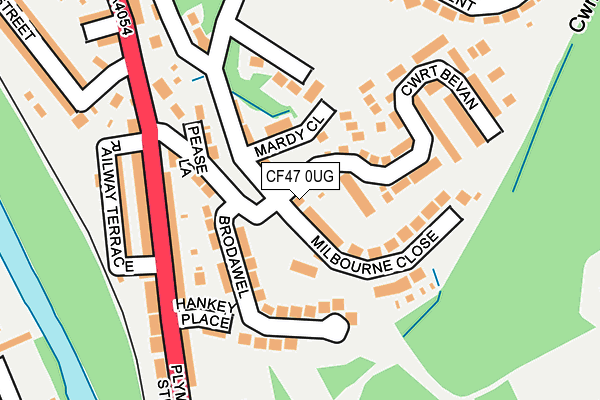 CF47 0UG map - OS OpenMap – Local (Ordnance Survey)