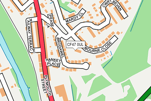 CF47 0UL map - OS OpenMap – Local (Ordnance Survey)
