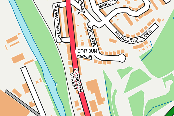 CF47 0UN map - OS OpenMap – Local (Ordnance Survey)