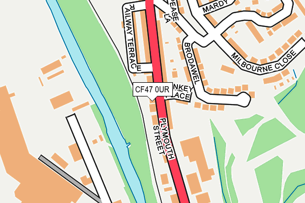 CF47 0UR map - OS OpenMap – Local (Ordnance Survey)