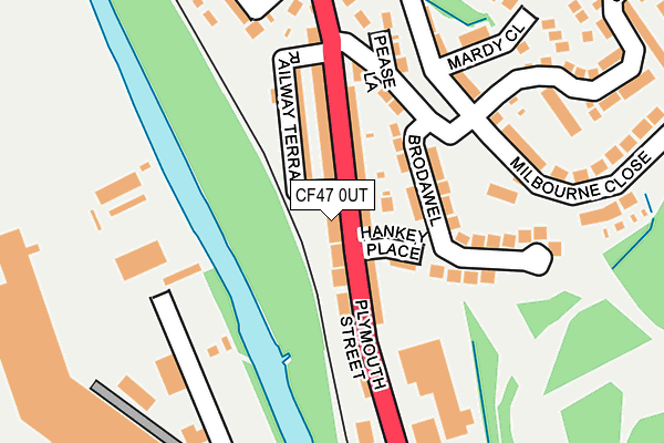 CF47 0UT map - OS OpenMap – Local (Ordnance Survey)