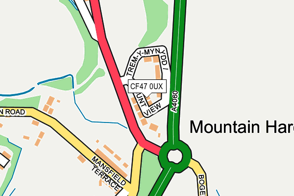 CF47 0UX map - OS OpenMap – Local (Ordnance Survey)