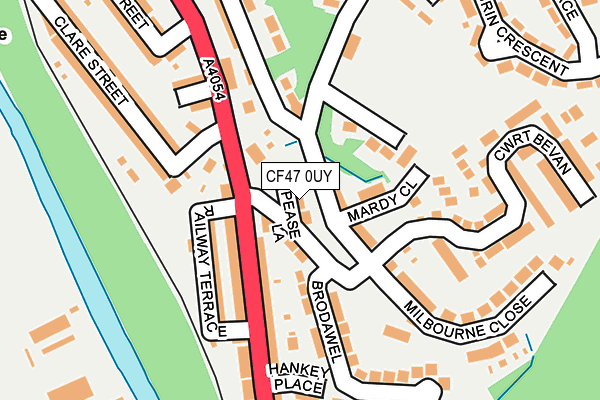 CF47 0UY map - OS OpenMap – Local (Ordnance Survey)