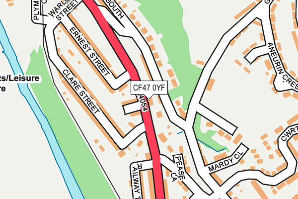 CF47 0YF map - OS OpenMap – Local (Ordnance Survey)