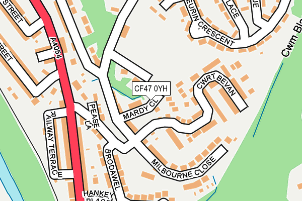 CF47 0YH map - OS OpenMap – Local (Ordnance Survey)