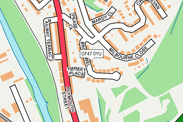 CF47 0YU map - OS OpenMap – Local (Ordnance Survey)