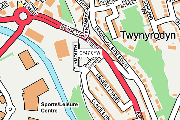 CF47 0YW map - OS OpenMap – Local (Ordnance Survey)