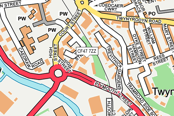 CF47 7ZZ map - OS OpenMap – Local (Ordnance Survey)