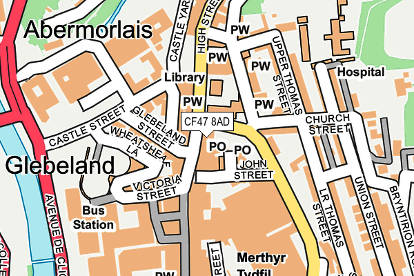 CF47 8AD map - OS OpenMap – Local (Ordnance Survey)
