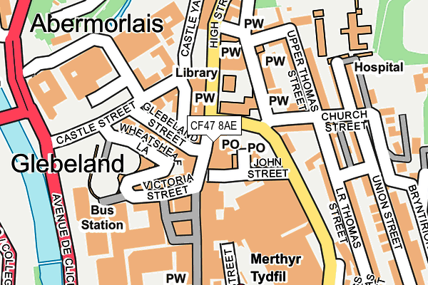 CF47 8AE map - OS OpenMap – Local (Ordnance Survey)