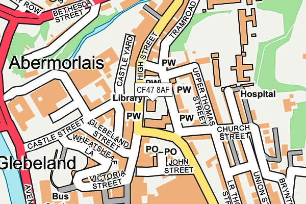 CF47 8AF map - OS OpenMap – Local (Ordnance Survey)