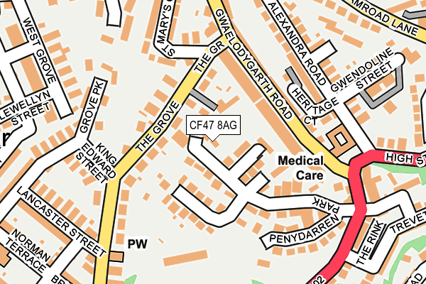 CF47 8AG map - OS OpenMap – Local (Ordnance Survey)