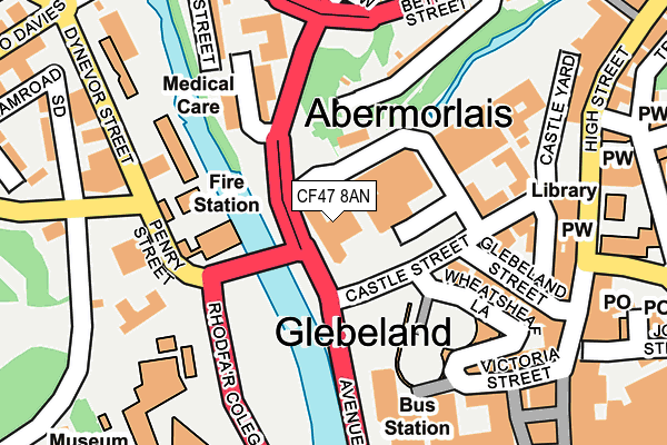 CF47 8AN map - OS OpenMap – Local (Ordnance Survey)