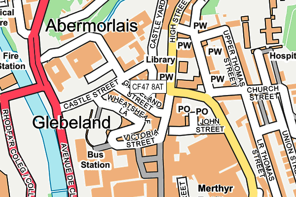 CF47 8AT map - OS OpenMap – Local (Ordnance Survey)