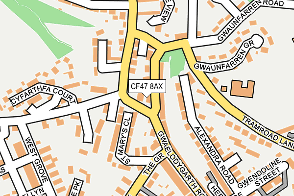 CF47 8AX map - OS OpenMap – Local (Ordnance Survey)