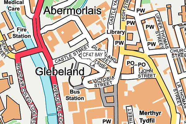 CF47 8AY map - OS OpenMap – Local (Ordnance Survey)