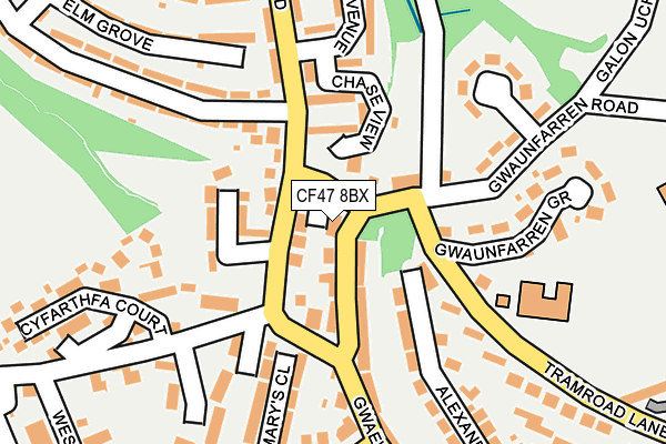CF47 8BX map - OS OpenMap – Local (Ordnance Survey)