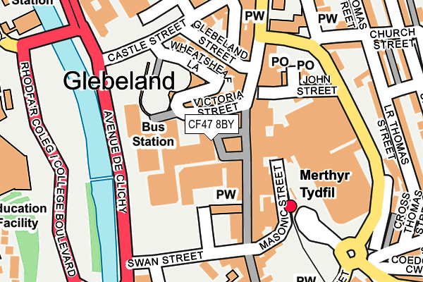 CF47 8BY map - OS OpenMap – Local (Ordnance Survey)