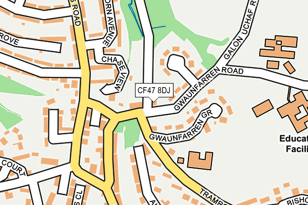 CF47 8DJ map - OS OpenMap – Local (Ordnance Survey)