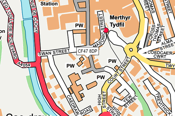 Map of THE NEW CROWN (MERTHYR TYDFIL) LIMITED at local scale