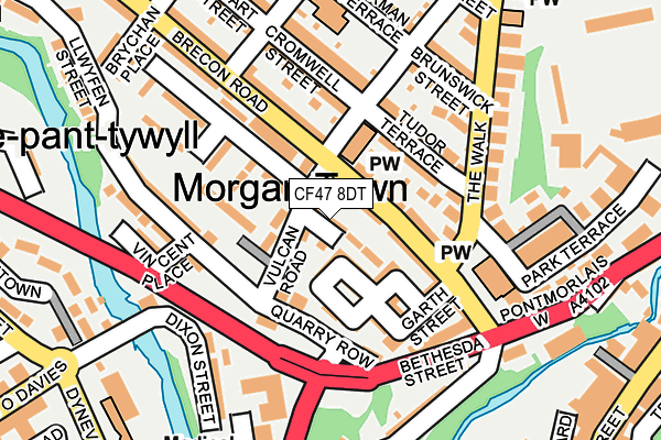 CF47 8DT map - OS OpenMap – Local (Ordnance Survey)