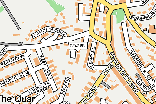 CF47 8EJ map - OS OpenMap – Local (Ordnance Survey)