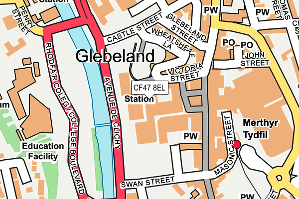 CF47 8EL map - OS OpenMap – Local (Ordnance Survey)