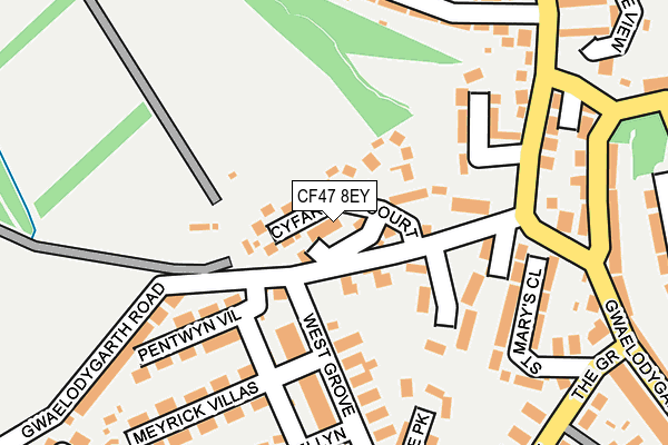 CF47 8EY map - OS OpenMap – Local (Ordnance Survey)
