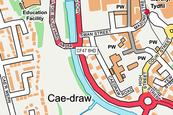 CF47 8HD map - OS OpenMap – Local (Ordnance Survey)