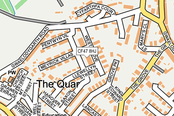 CF47 8HJ map - OS OpenMap – Local (Ordnance Survey)