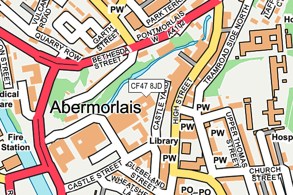 CF47 8JD map - OS OpenMap – Local (Ordnance Survey)