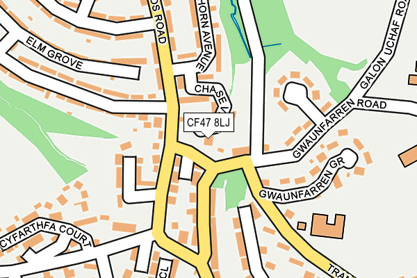CF47 8LJ map - OS OpenMap – Local (Ordnance Survey)