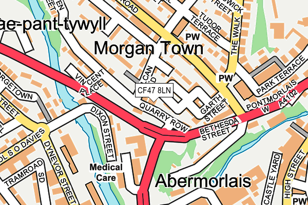 CF47 8LN map - OS OpenMap – Local (Ordnance Survey)