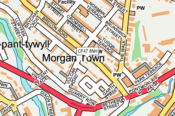 CF47 8NH map - OS OpenMap – Local (Ordnance Survey)