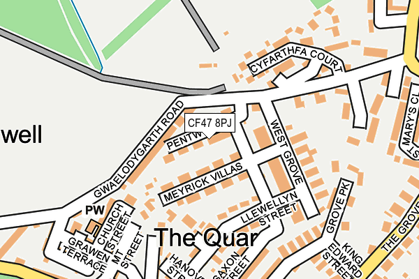 CF47 8PJ map - OS OpenMap – Local (Ordnance Survey)