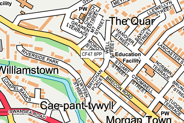 CF47 8PP map - OS OpenMap – Local (Ordnance Survey)