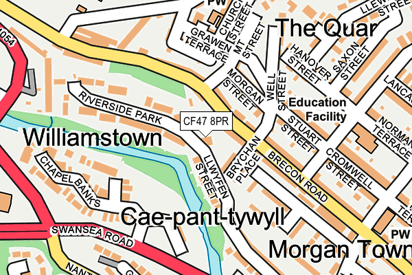 CF47 8PR map - OS OpenMap – Local (Ordnance Survey)