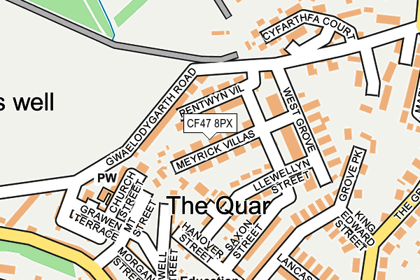 CF47 8PX map - OS OpenMap – Local (Ordnance Survey)