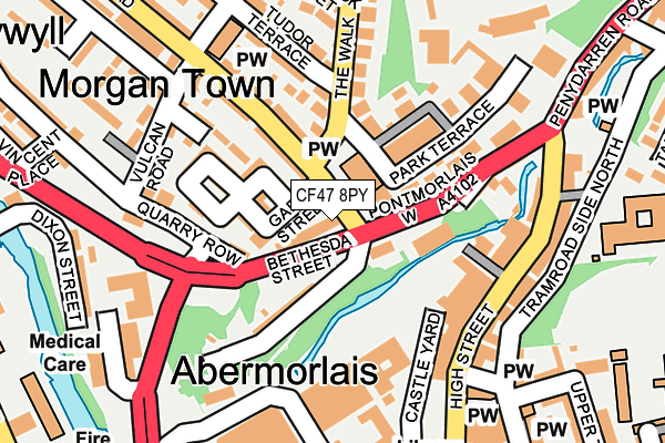 CF47 8PY map - OS OpenMap – Local (Ordnance Survey)