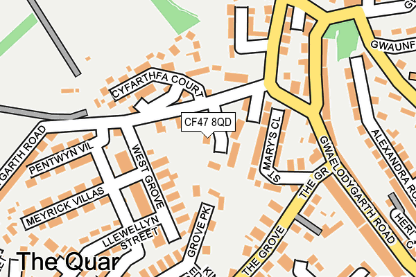 CF47 8QD map - OS OpenMap – Local (Ordnance Survey)