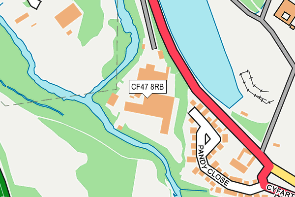 CF47 8RB map - OS OpenMap – Local (Ordnance Survey)