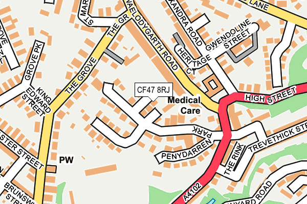 CF47 8RJ map - OS OpenMap – Local (Ordnance Survey)