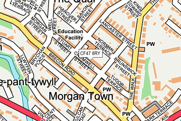 CF47 8RY map - OS OpenMap – Local (Ordnance Survey)