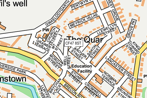 CF47 8ST map - OS OpenMap – Local (Ordnance Survey)