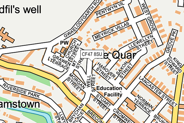 CF47 8SU map - OS OpenMap – Local (Ordnance Survey)