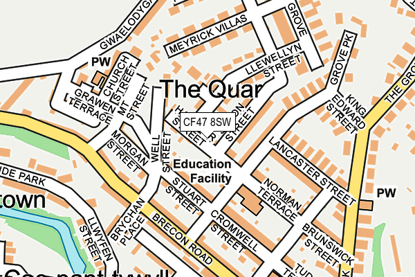 CF47 8SW map - OS OpenMap – Local (Ordnance Survey)