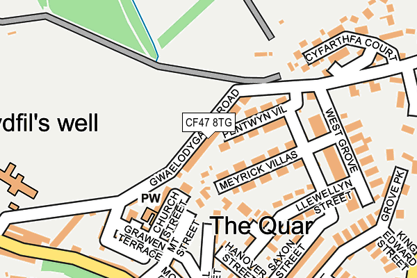 CF47 8TG map - OS OpenMap – Local (Ordnance Survey)