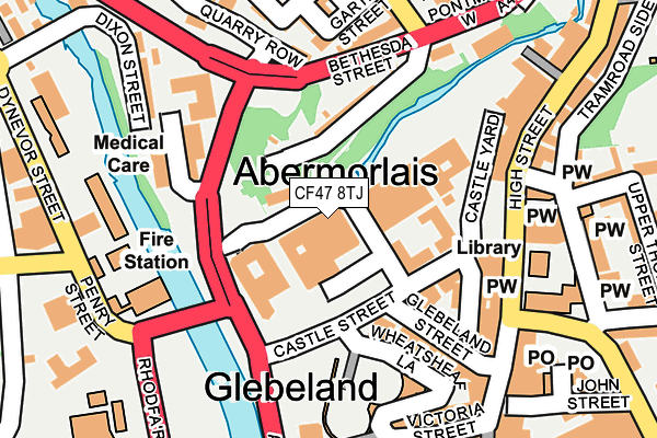 CF47 8TJ map - OS OpenMap – Local (Ordnance Survey)